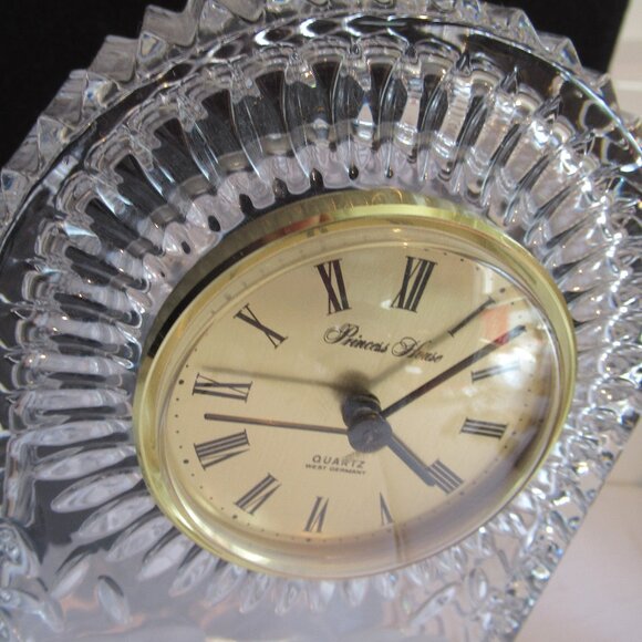 Princess House Led Crystal Mantel Clock. Gold, Unused, Vintage - Picture 2 of 11